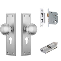 Tradco Door Knob Milton Satin Chrome Key/Key Entrance Set
