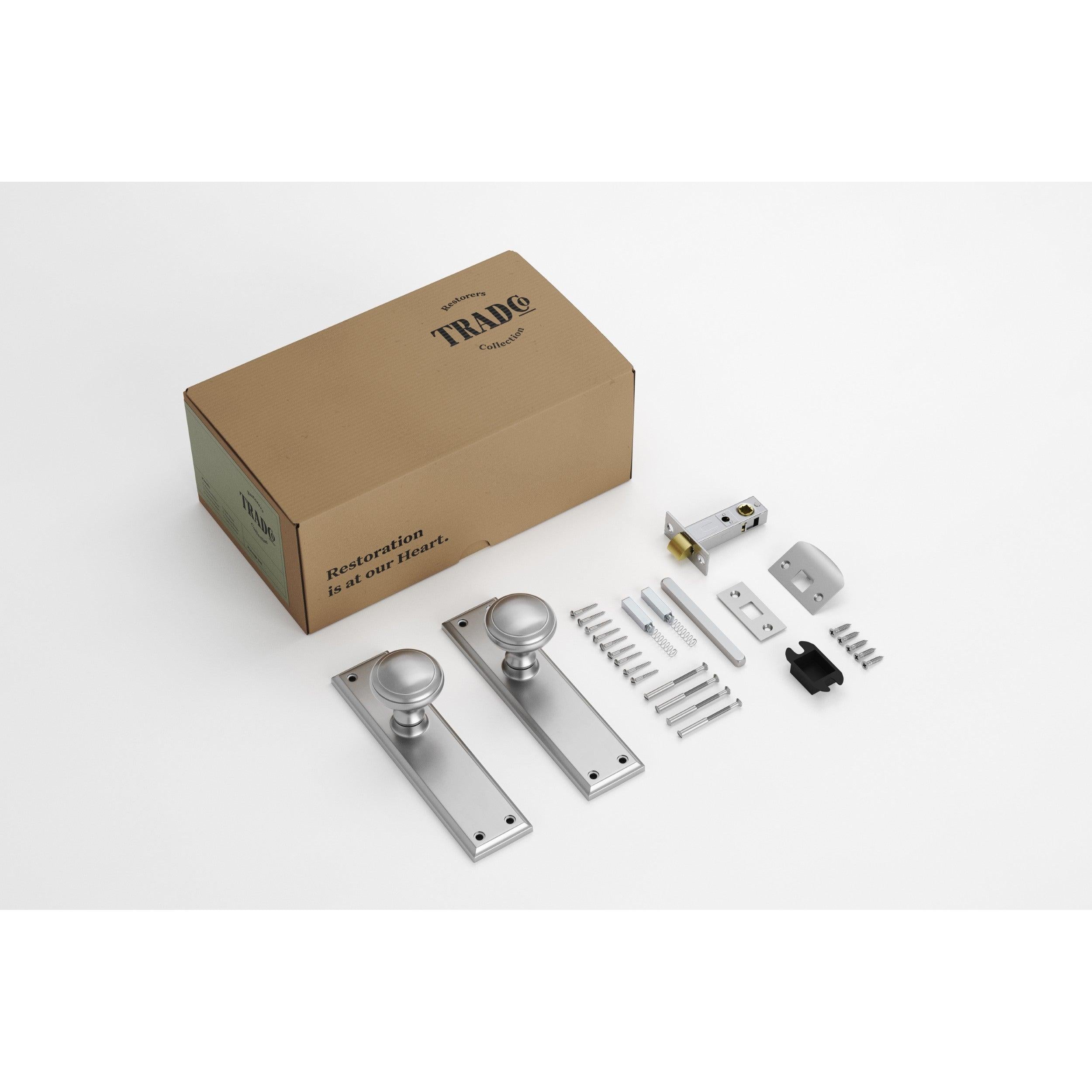 Tradco Door Knob Milton Satin Chrome Passage Set