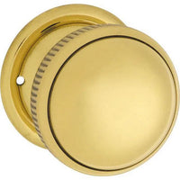 Tradco Door Knob Mortice Milled Edge Small Pair Polished Brass