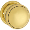 Tradco Door Knob Mortice Milled Edge Small Pair Unlacquered Polished Brass