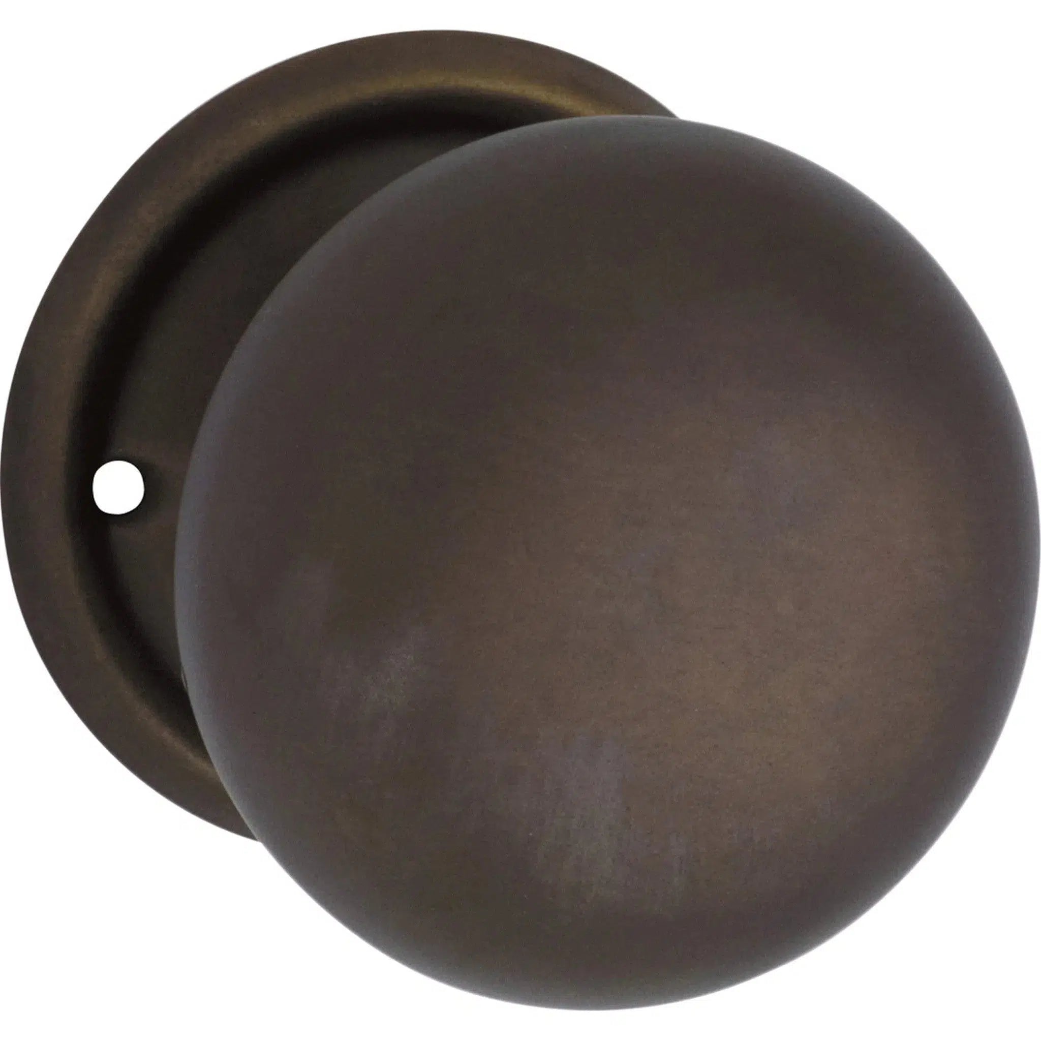 Tradco Door Knob Mortice Plain Pair Antique Brass