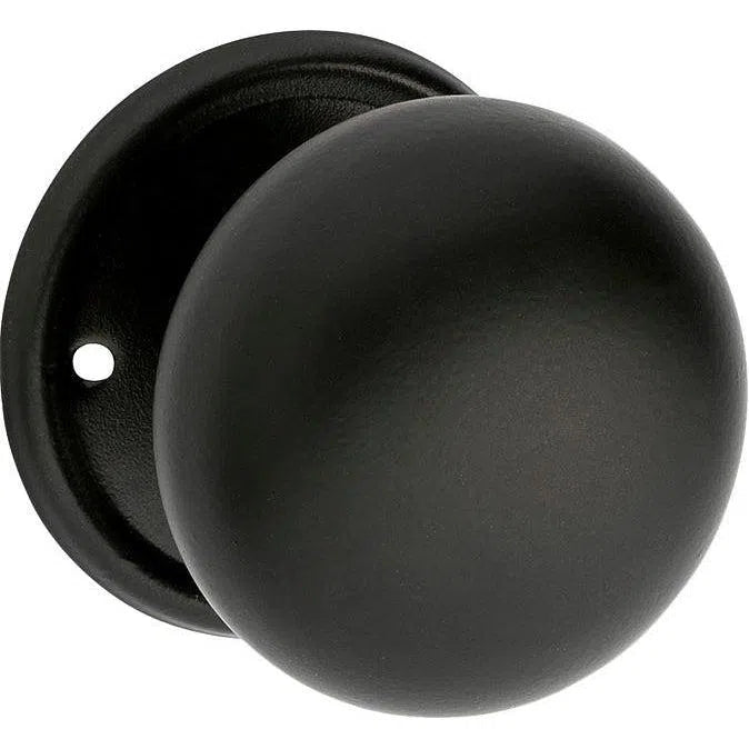 Tradco Door Knob Mortice Plain Pair Matt Black