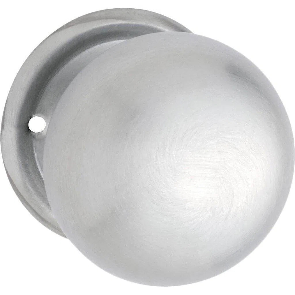 Tradco Door Knob Mortice Plain Pair Satin Chrome