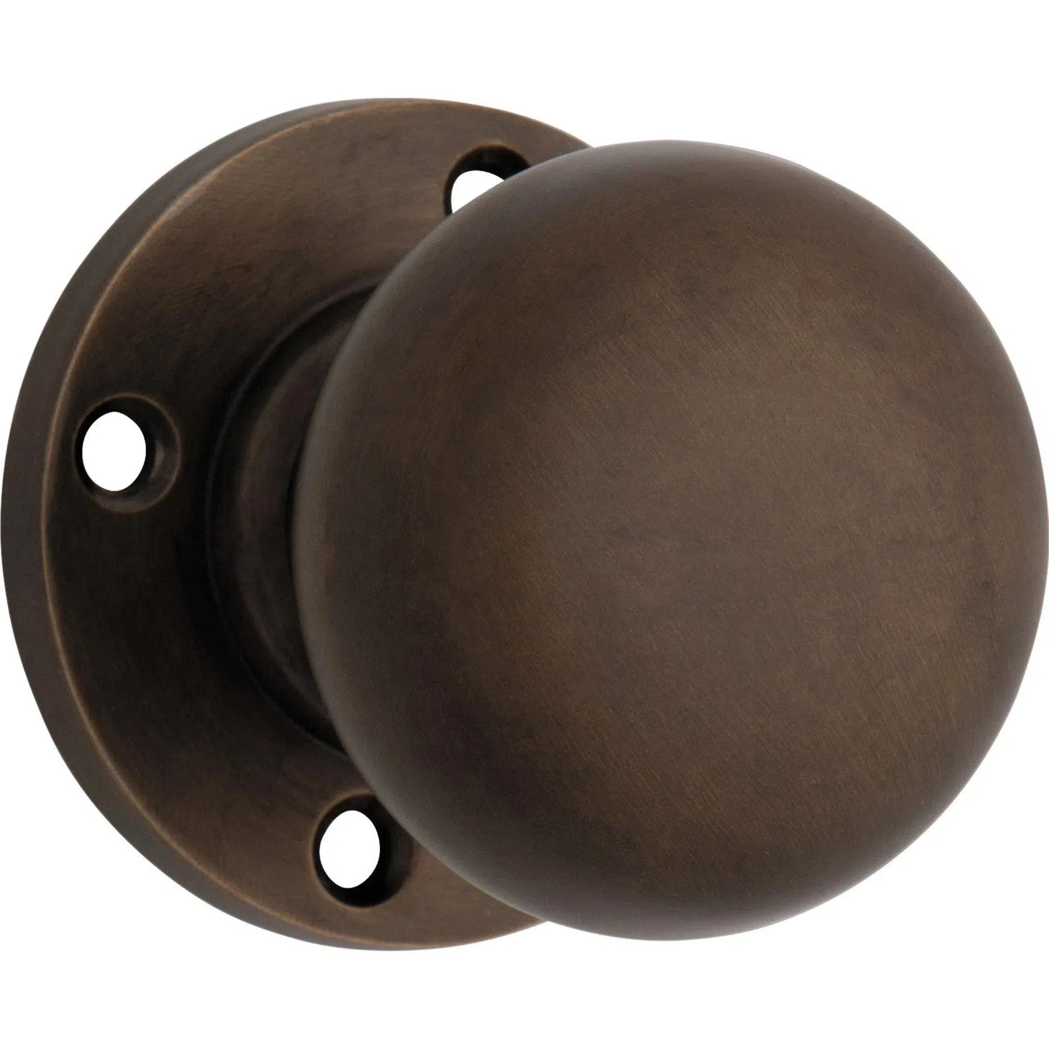 Tradco Door Knob Mortice Retro Fit Pair Antique Brass