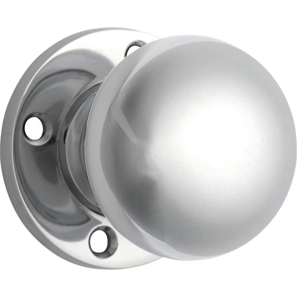 Tradco Door Knob Mortice Retro Fit Pair Chrome Plated