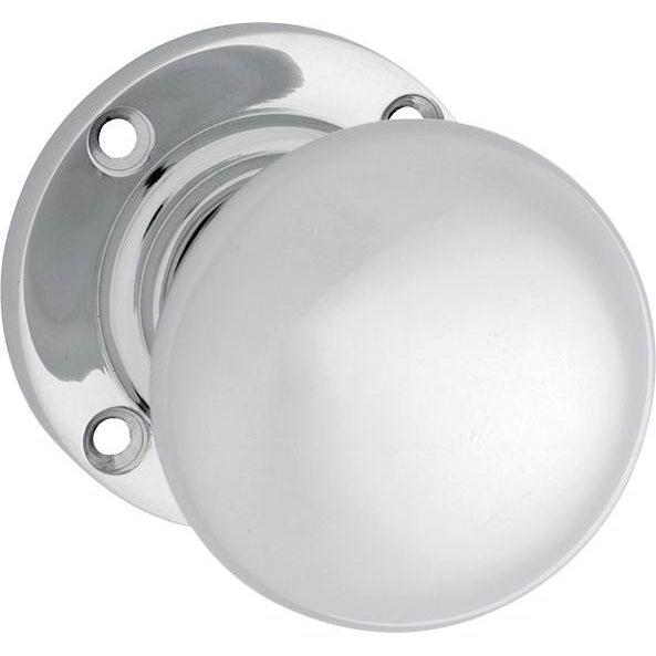 Tradco Door Knob Mortice Victorian Pair Chrome Plated