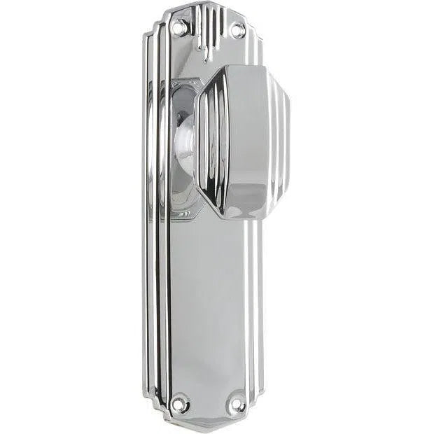 Tradco Door Knob Napier Art Deco Latch Pair Chrome Plated