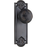 Tradco Door Knob Nouveau Latch Pair Antique Copper
