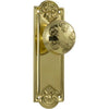 Tradco Door Knob Nouveau Latch Pair Polished Brass