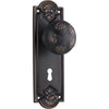 Tradco Door Knob Nouveau Lock Pair Antique Copper
