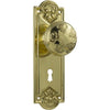 Tradco Door Knob Nouveau Lock Pair Polished Brass