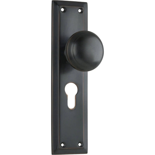 Tradco Door Knob Richmond Euro Pair Antique Copper H200mm