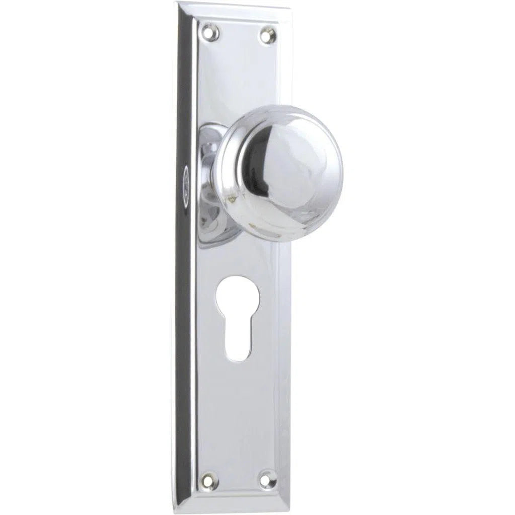 Tradco Door Knob Richmond Euro Pair Chrome Plated H200mm