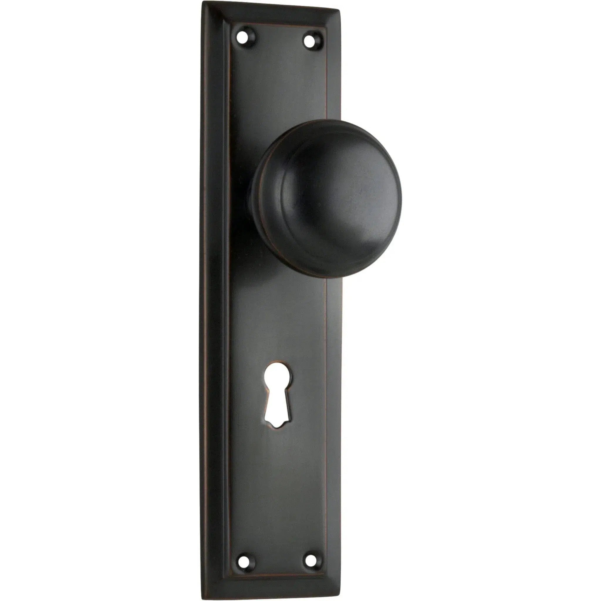 Tradco Door Knob Richmond Lock Pair Antique Copper H200mm