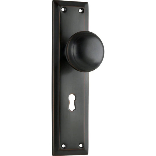 Tradco Door Knob Richmond Lock Pair Antique Copper H200mm