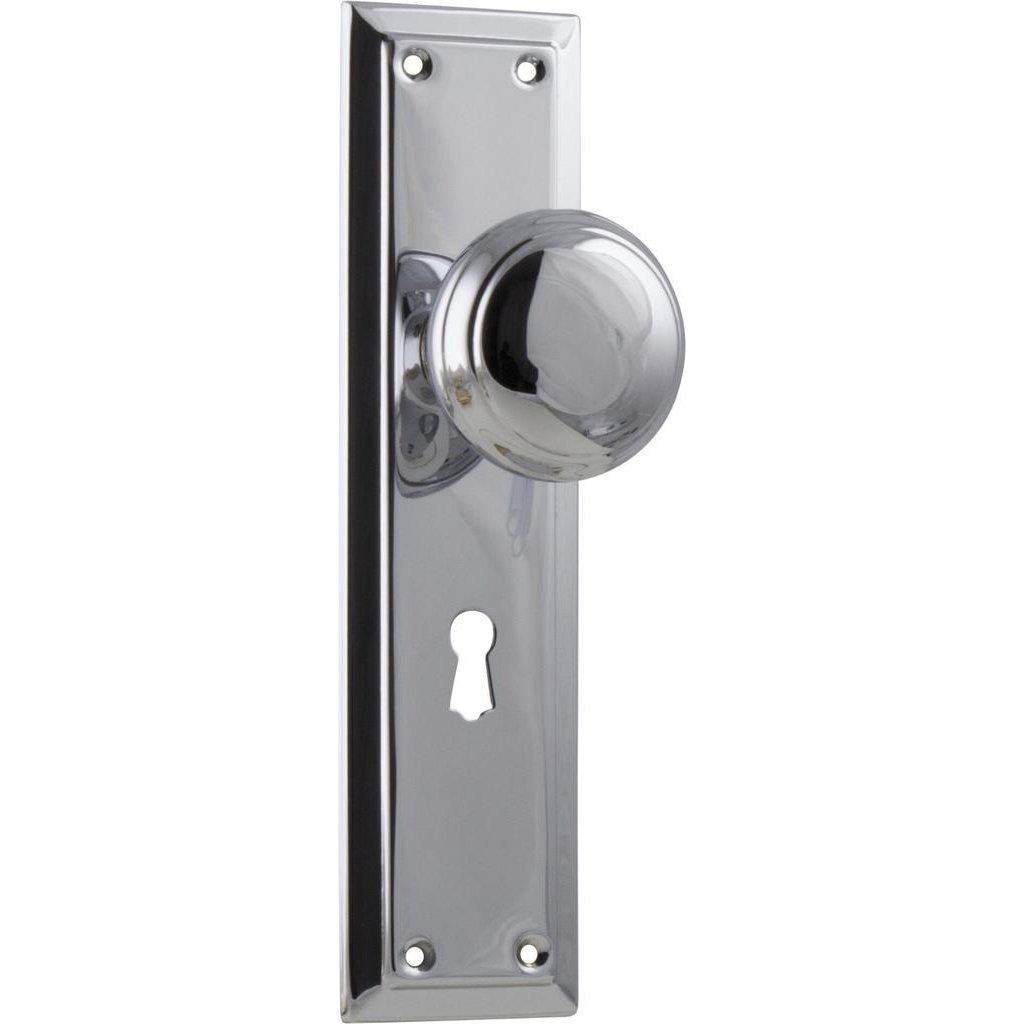 Tradco Door Knob Richmond Lock Pair Chrome Plated H200mm
