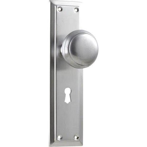 Tradco Door Knob Richmond Lock Pair Satin Chrome H200mm