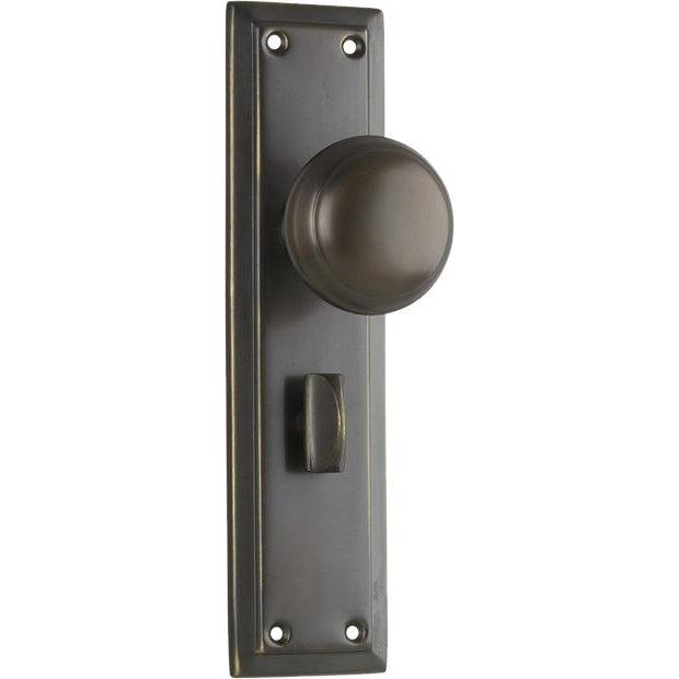 Tradco Door Knob Richmond Privacy Pair Antique Brass H200mm