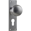 Tradco Door Knob Victorian Euro Pair Satin Chrome