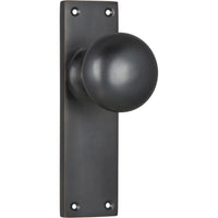 Tradco Door Knob Victorian Latch Pair Antique Copper