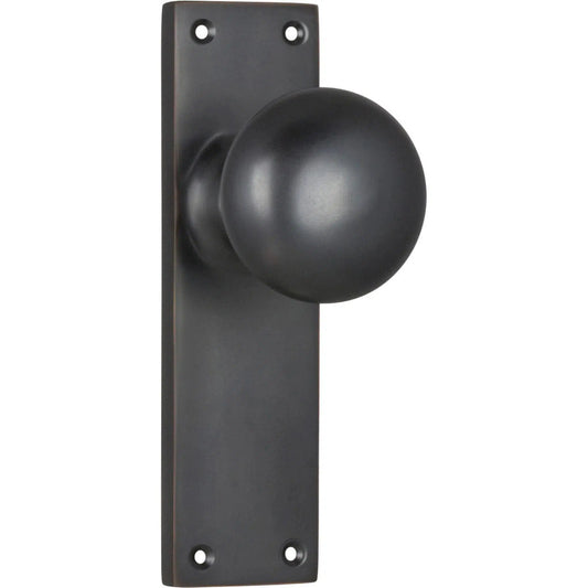 Tradco Door Knob Victorian Latch Pair Antique Copper