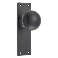 Tradco Door Knob Victorian Latch Pair Matt Black