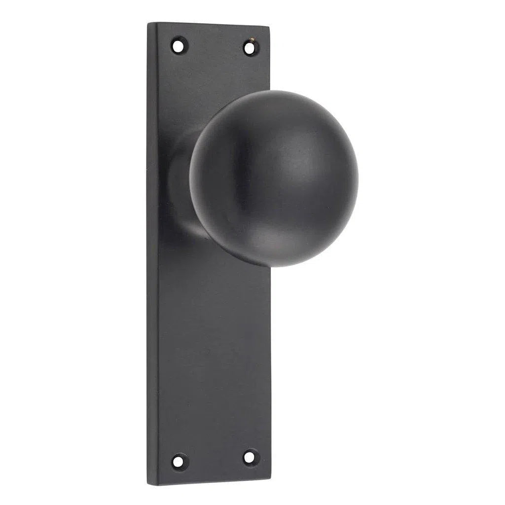 Tradco Door Knob Victorian Latch Pair Matt Black