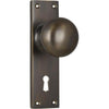 Tradco Door Knob Victorian Lock Pair Antique Brass
