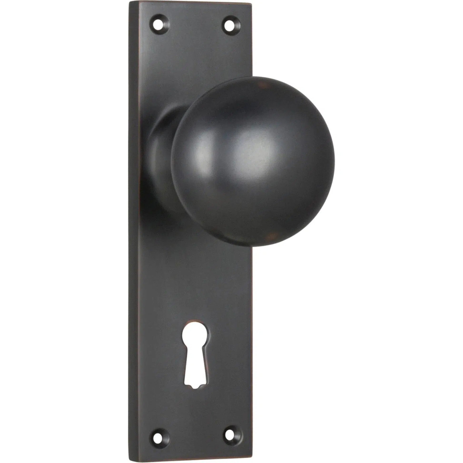 Tradco Door Knob Victorian Lock Pair Antique Copper