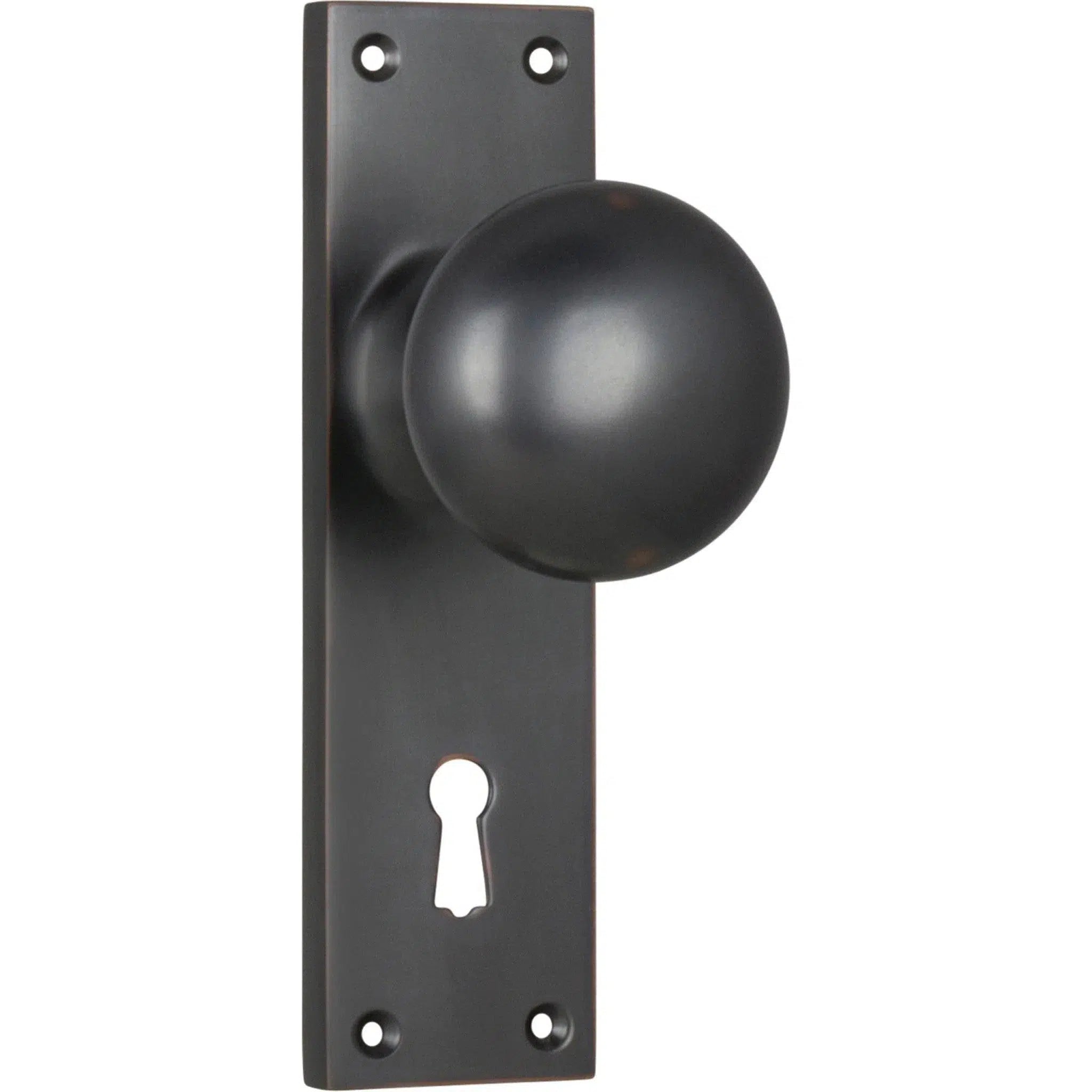 Tradco Door Knob Victorian Lock Pair Antique Copper