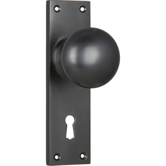 Tradco Door Knob Victorian Lock Pair Antique Copper