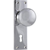 Tradco Door Knob Victorian Lock Pair Chrome Plated