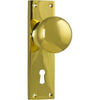 Tradco Door Knob Victorian Lock Pair Polished Brass