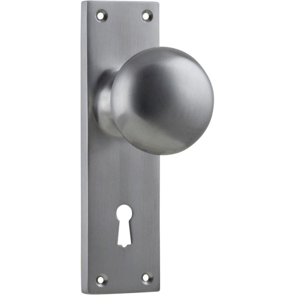 Tradco Door Knob Victorian Lock Pair Satin Chrome