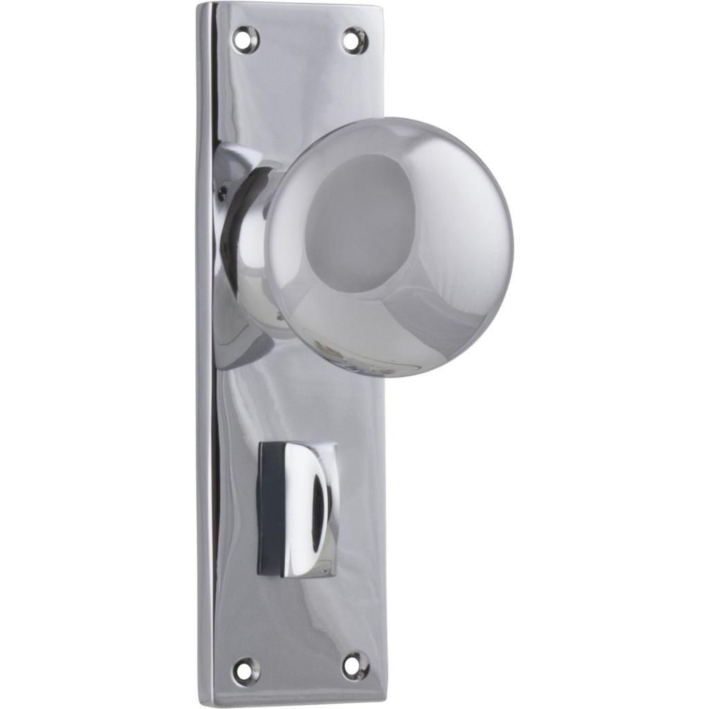 Tradco Door Knob Victorian Privacy Pair Chrome Plated