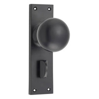 Tradco Door Knob Victorian Privacy Pair Matt Black
