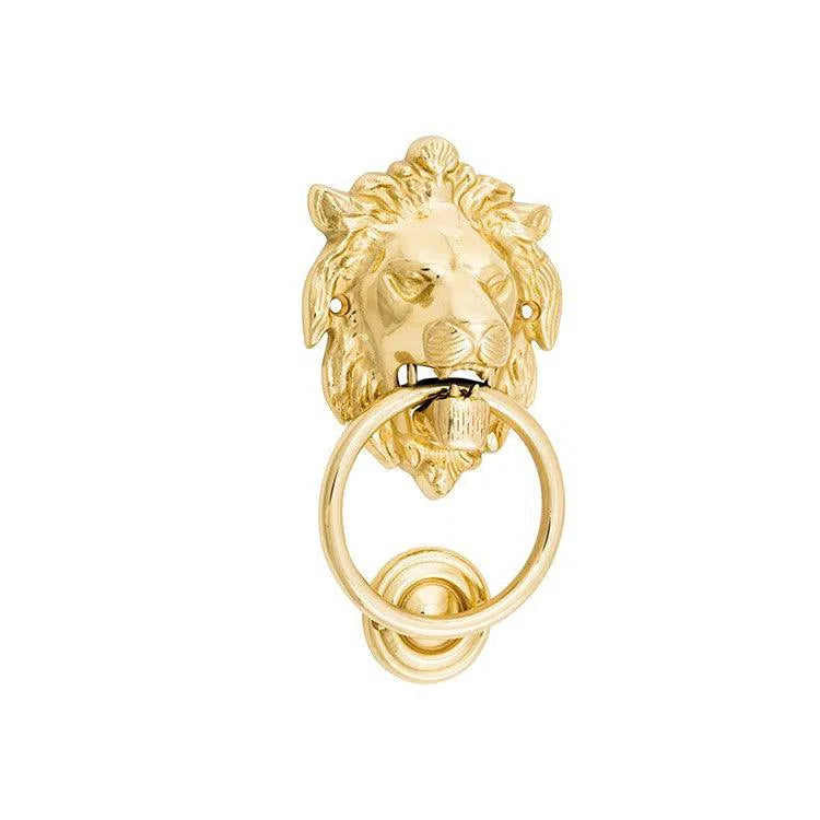 Tradco Door Knocker Lion Polished Brass