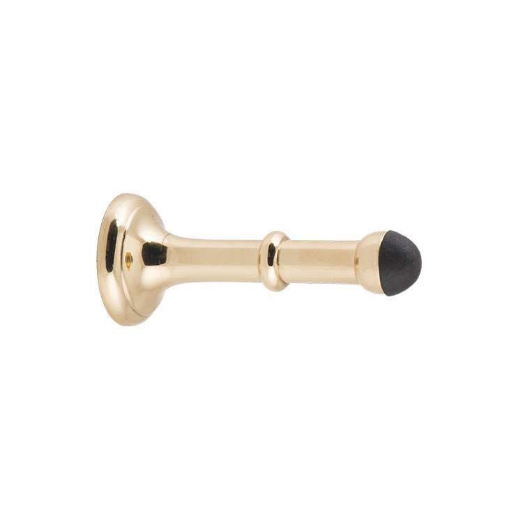 Tradco Door Stop Concealed Fix Large Polished Brass D43xP100mm