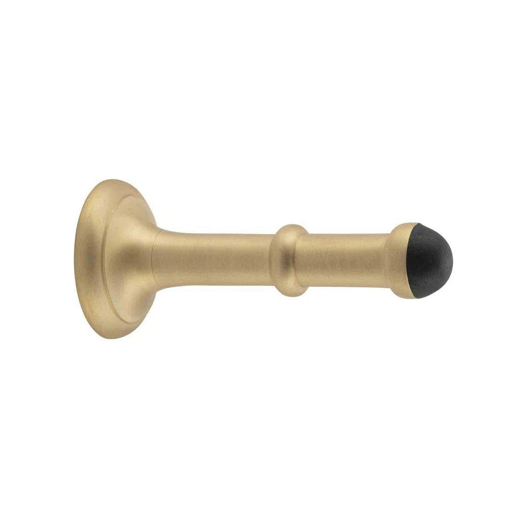 Tradco Door Stop Concealed Fix Large Satin Brass D43xP100mm