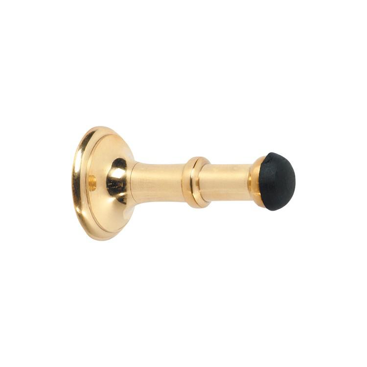 Tradco Door Stop Concealed Fix Small Polished Brass D43xP80mm