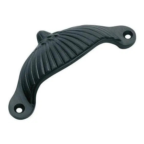 Tradco Drawer Pull Fluted Iron Matt Black H40xL105mm