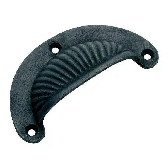 Tradco Drawer Pull Fluted Iron Matt Black H50xL95mm