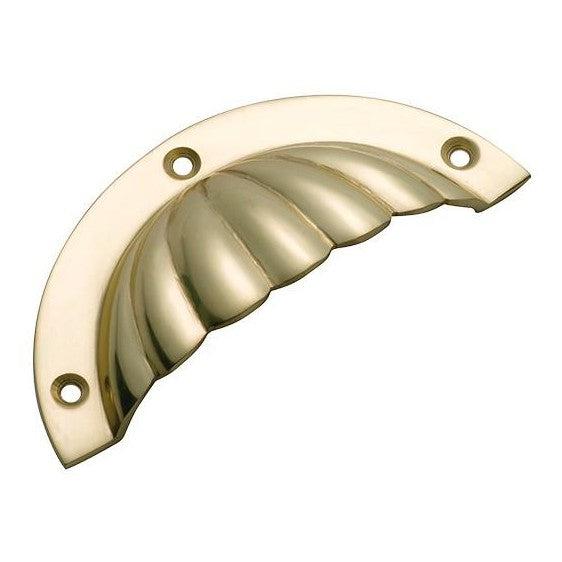 Tradco Drawer Pull Fluted Polished Brass H40xL90mm