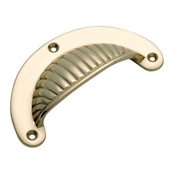 Tradco Drawer Pull Fluted Polished Brass H50xL95mm