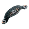 Tradco Drawer Pull Ornate Cupped Antique Copper H35xL110mm