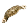 Tradco Drawer Pull Ornate Cupped Polished Brass H35xL110mm