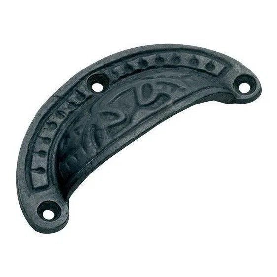 Tradco Drawer Pull Ornate Iron Matt Black H40xL100mm