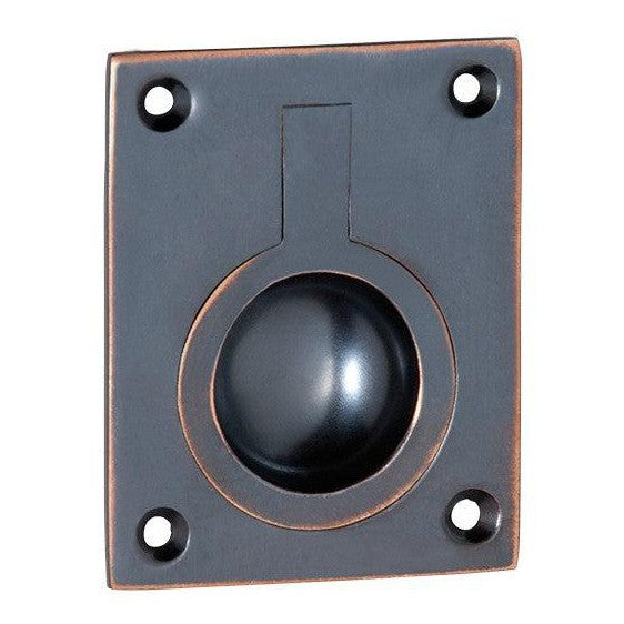 Tradco Flush Ring Pull Antique Copper H63xW50mm