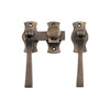Tradco French Door Fastener Square Antique Brass Backplate