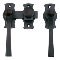 Tradco French Door Fastener Square Antique Copper Backplate